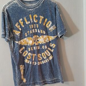 Affliction Blue Graphic T-Shirt